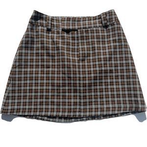 Kookai Plaid Mini Skirt Dark Academia Fall Size 36